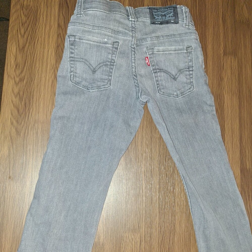 Levi's 511 Skinny Jeans Boys 5 Gray Light Wash Denim Stretch Pockets